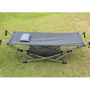 Stainless steel folding indoor and outdoor beds Floor stand hammock leisure camping Mesh bed bottom High strength composi