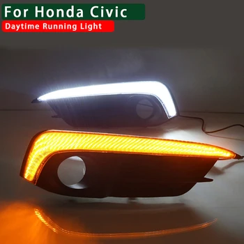 Turning Signal style relay 12V Car LED DRL Daytime Running Lights Accessories with Fog Lamp hole For FOR HONDA CIVIC 2016 2017