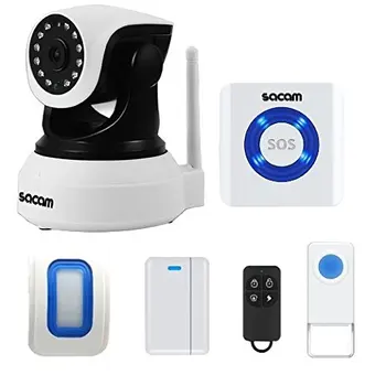 WiFi Camera Alarm Systems Security Home IP Camera Wi-Fi Wireless Motion Sensor Door Alarms for Home, Works with Amazon Alexa