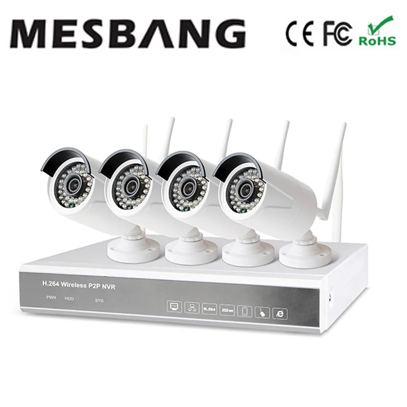 2017 hot 960P 4ch home wireless security camera system wifi ip cctv camera kit nvr shop and office using delivery by DHL Fedex