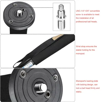Kingjoy MP-288C Professional Carbon Fiber Monopod 4 Sections Max Load 15Kg for Canon Nikon Sony DSLR Cameras