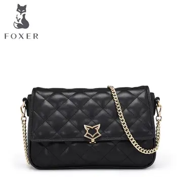 Free delivery Cow leather handbag New Shoulder Messenger Bag Link Check chain bag Simple wild side of the small package