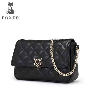 Free delivery Cow leather handbag New Shoulder Messenger Bag Link Check chain bag Simple wild side of the small package