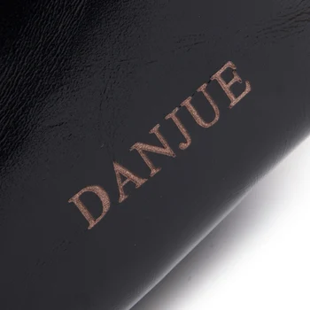 Danjue Genuine Cow Leather Male Bucket Crossbody Bags Mysterious Black Mini Men Shoulder Bag