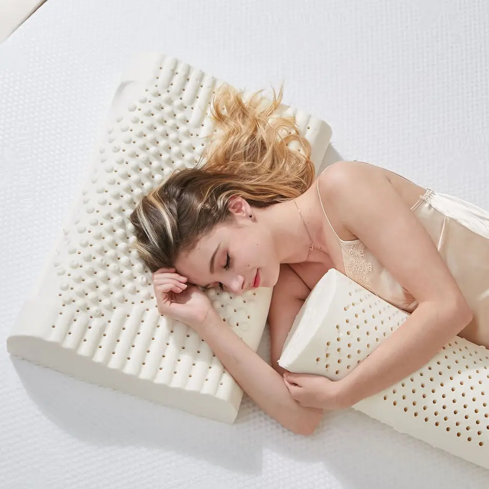 Sleep Nursing Cervical Massage Latex Pillow Size 50x30cm Particles Anti Snoring Neck Pillow Travel Pillow Pillows Almohada