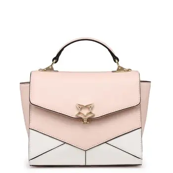 Genuine Leather women bag FOXER / 2017 new handbag Fashion Shoulder Messenger Bag Hit color small square package Wings bag