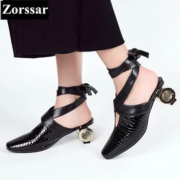 2017 NEW Womens shoes pointed toe High heels sandals Women wedding shoes Fashion Cross strap Strange style heel woman shoes