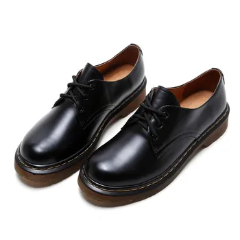 Genuine leather Flats Oxford Shoes Women Single shoes Brand Designer 2017 Fashion Lace Up Summer Shoes Womens Flat Leather Shoes