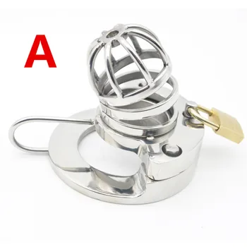 Male Chastity Cage 316L Stainless Steel Cock Lock with Soft Urethral Catheter Male Bondage Dick Cage CBT Sex Toy for Man G212