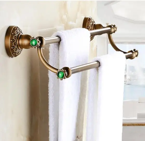 Antique double Towel Bar,Luxury Towel Holder, Towel rack Solid Brass Made Bathroom Accessories Towel Rail