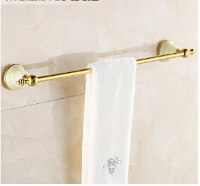 60 cm Single Towel Bar,Towel Holder, Gold Towel rack Solid Brass & Jade Made,Classic Antique Bathroom Accessories