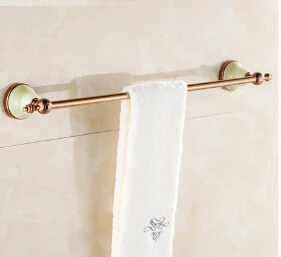 60 cm Single Towel Bar,Towel Holder, Gold Towel rack Solid Brass & Jade Made,Classic Antique Bathroom Accessories