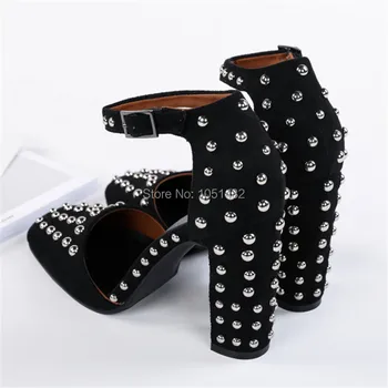 Full Rivets Women Sandals Chunky High Heels Summer Gladiator Sandal Women Pumps Zapatos Mujer Valentine Shoes Woman