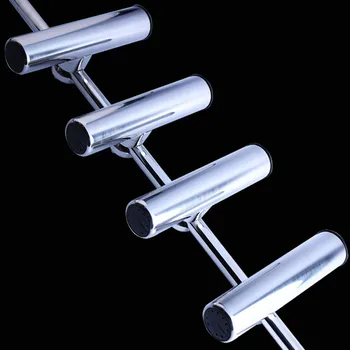 4pcs Stainless Steel Clamp On Fishing Rod Holder Hollow Base Adjustable For 7/8