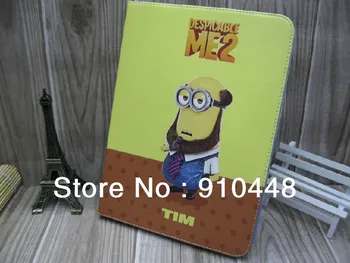 Cartoon Despicable Me II Minion Character PU Leather Stand Case Cover For Samsung Galaxy Tab 3 10.1 P5200 P5210