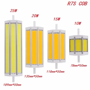 R7S COB LED Bulb Dimmable lights 10W 78mm 15W 118mm 20W 135mm 25W 189mm 85-265V Lighting lamp replace halogen floodlight 5pcs