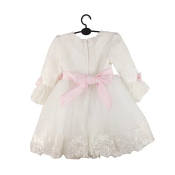 BBWOWLIN White Long Sleeves Baby Girls Dress for 0-2 Years Toddler Girl Holy Communion Party Vestido Infantil 80121