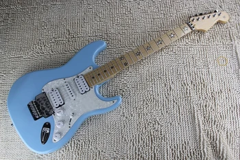 Factory custom  ST Shallow blue electric Guitar with Tremolo 1221 stratocaster