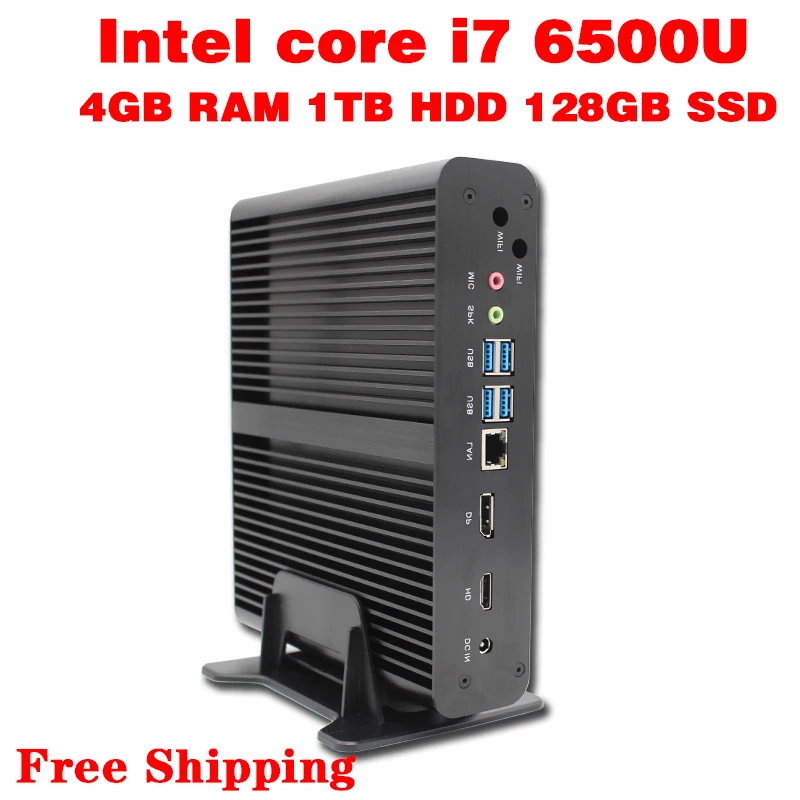 Mini PC Core i7 6500U Max 3.1GHz 4GB RAM 128GB SSD 1TB HDD Micro PC HTPC Intel HD Graphics 520 TV BOX usb 3.0