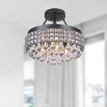Vintage French Royal Ceiling K9 Crystal Pendant Lamp DIY Home Deco Living Room Retro Iron E14 Luminaria Pendant Light Fixture