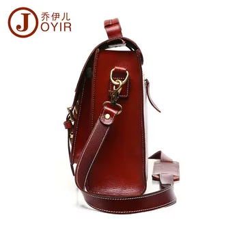 New Women Messenger Bag, Vintage Retro Style, Briefcase One Shoulder Bag Handbag for Business Work Causal, Black / Brown