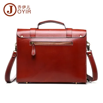 New Women Messenger Bag, Vintage Retro Style, Briefcase One Shoulder Bag Handbag for Business Work Causal, Black / Brown