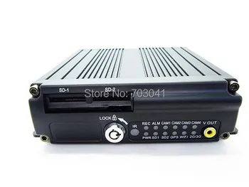 TOP 10 4ch sd card mobile dvr with dual sd card supporting CW1001 (DVR + G-SENSOR)