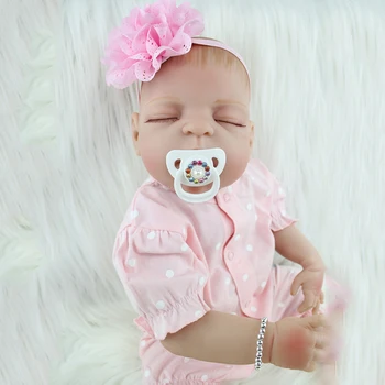 Reborn Baby Dolls Full Silicone Cute Fashion Sleep Accompany Toys Lifelike Dolls for Kids Brinquedos Christmas Birthday Gift