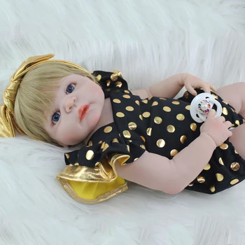 Fashion Silicone Baby Dolls Lifelike Reborn Babies Holiday Gifts for Kids Sleep Dolls With Pacifier 2017 New Accompany Dolls