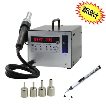 AOYUE i852A++ Rework Station, Hot Air Gun Handle, Vacuum Suction Pen with 4 nozzles 500W