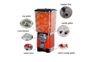 GV18F Candy vending machine Gumball Machine Toy Capsule/Bouncing Ball vending machines Candy Dispenser With Coin Box