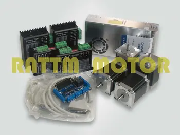 4 axis CNC controller kit 4 NEMA23 270 oz-in stepper motor+256 microstep driver