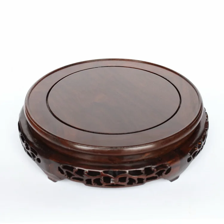Solid wood carved wooden vase flowerpot tank round big base household act the role ofing is tasted handicraft furnishing