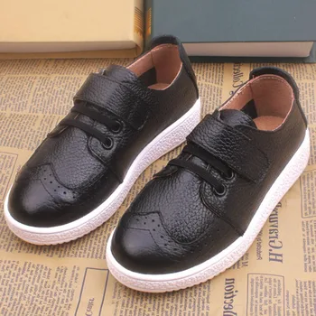 British Style Genuine Leather Boys Casual Shoes 2017 Luxury Kids Leather Shoes Slip on Boys Loafers Shoes Children Leather Shoes