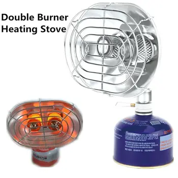 Double Burner Heating Stove Infrared Ray Heater Camping Warmer Heating Gas Stove for Winter Camping Outdoor Fishing BRS-H22