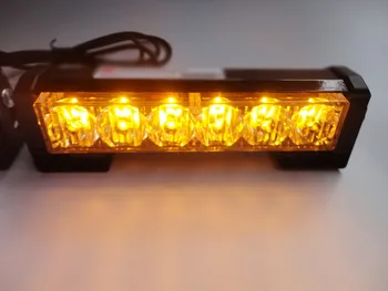 New coming 2 x 6 LEDs High Power 36W 12v Strobe Warning Light Daytime Running Lights Led Police Emergency Light
