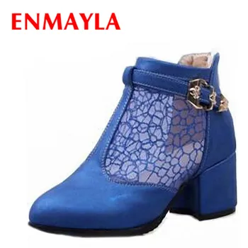 ENMAYLA Fashion Sexy Buckle Vintage Sandals Women Bukle High Heels Sandals Summer Med Heels Cut-outs Shoes Woman Big 47