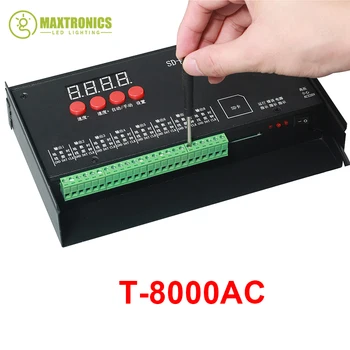 2016 T8000 AC110-240V SD Card Pixel Controller for WS2801 WS2811 LPD8806 MAX 8192 Pixels DC5V
