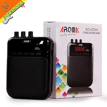 New Aroma 5W Mini Guitar Amplifier Recorder guitar Speaker TF Card Slot Compact Portable Multifunction Guitar Amp
