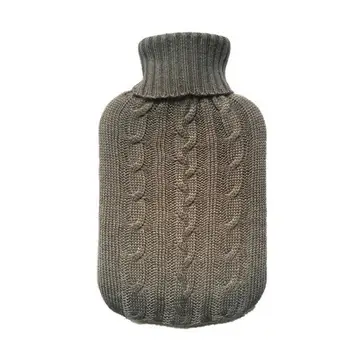 2000ml Filled With Knit Hot Water Bottle Knit Flannel Bags Super Soft Knitting Water Flannel bags cover s5