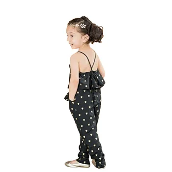 Summer 2016 Fashion Kids Baby Girls Summer Heart Pattern Jumpsuit Romper Trousers With Belt Outfits