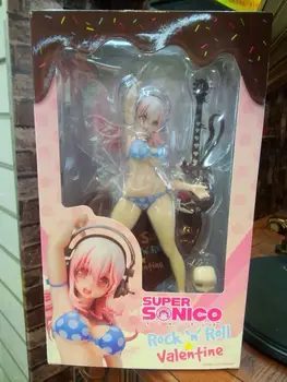 Classic Anime Action Figure Toy Super Sonic scale painted figure Chocolate & Guitar Bikini Girl figure Christmas Gift Dolls