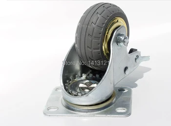 75mm caster solid rubber tire trolley wheel bearing caster universal mute round wheel small cart medical bed wheel