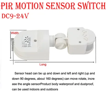 New IP44 Outdoor Motion Sensor Wall Light Lamp LED PIR Infrared Motion RF180 Degree Switch Sensor Detector