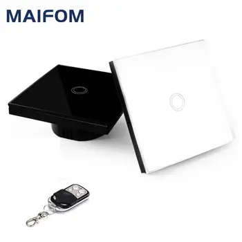 EU Standard Smart Wall Switch RF433 Remote Control Touch Switch 1 Gang 1 Way Wireless Light Switch for Home and Hotel