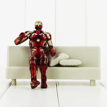 New Hot SHFiguarts Iron Man Mark 43 with Tony's Sofa PVC Action Figure Collectible Model Toy Collectible Gift for Children