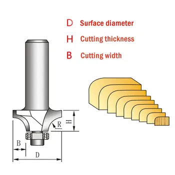 1pc woodworking cutter CNC Rounded cutter CNC Router Bits trimmer cutter 1 / 2 wood Shank gongs cutter YJD1/2*2