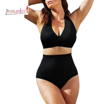 2016 Push up High Waist Swimsuit 4XL XXXL XXL big size Women Bathing Suit Padded Bikini set Retro Beachwear Plus Size Swimwear