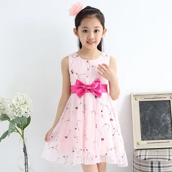 Minnie Cute dresses for girls 2016 Summer Girl Tutu Dress Girl's Princess Dress&tri-color Print Bow Clothing baby girl clothes