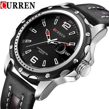 NEW Curren Brand Men Sport Watches Men's Quartz Date Clock Male Casual Leather Strap Wrist Watch relogio masculino reloj hombre